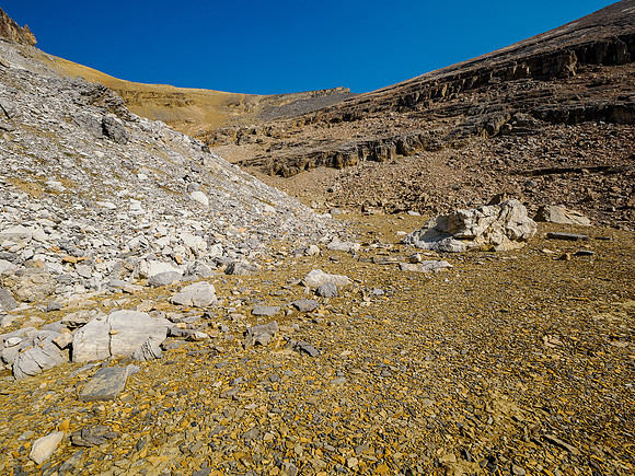 Ascending south slopes of Minnow Peak.