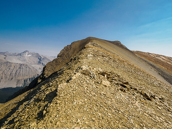Ascending Minnow Peak's upper SW ridge.