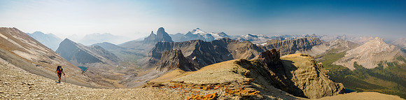 Views back to Whiskey Papa and Molar Mountain from the south rubble slopes of Minnow Peak.