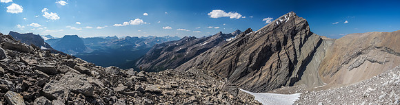Coming over the ridge (on descent we went down and around the nose you see here at center), looking back at the impressive "Little" Cataract.