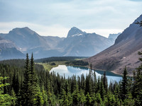 Little (L) and "Big" Cataract Peak rise across the Pipestone River Valley and over the larger of the Fish Lakes.