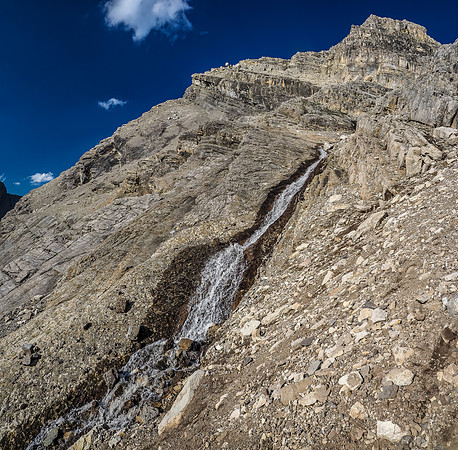 Looking up the slabby watercourse. On ascent I went up slabs to it's left which was fun in approach shoes.