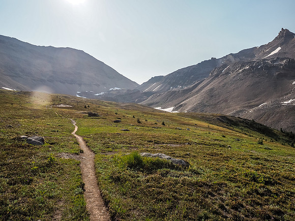 Looking ahead to North Molar Pass from near the tarn - Molarstone rising at left.