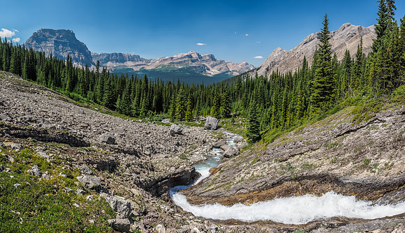 Looking down Cataract Creek towards a now very distant Molarstone at center.