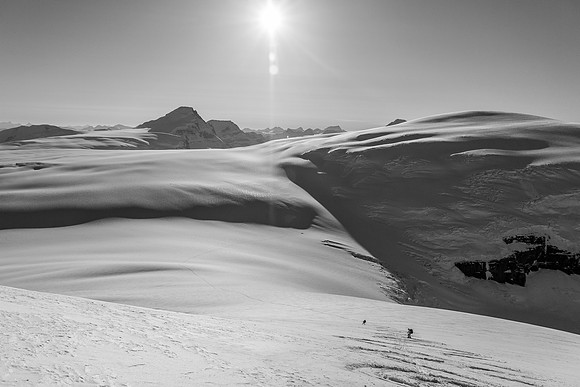 Steven and Ben ski down Androlumbia.