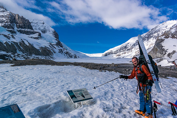 Ben can't believe the graphic sign showing tourists what will happen to their child if she falls in a crevasse and gets wedged in!