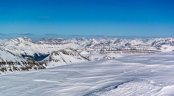 Looking across hwy 93 towards Cirrus (L) and Mount Cline (C).