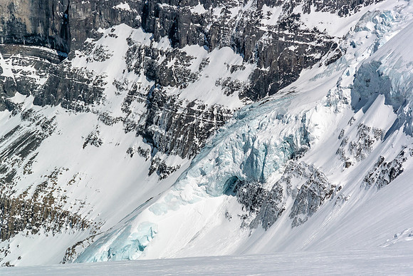 Glacier coming off of Androlumbia - you must traverse above this terrain on the way to Andromeda's south ridge.