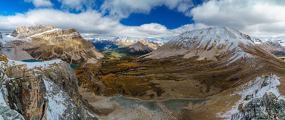 Amazing views over Skoki from the summit of Packer's Pass Peak.