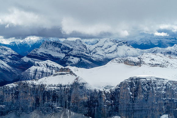 Looking over Pipestone and Skoki at Ptarmigan, Pika and Richardson.
