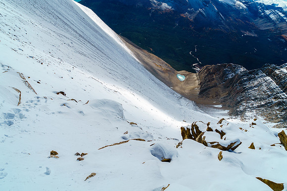 Now we're really up there - just starting the final push to the false summit now.