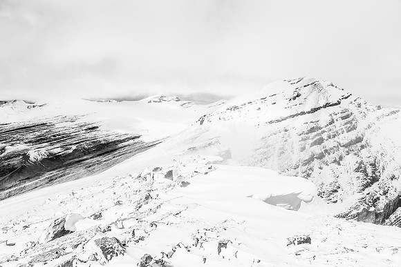 Traversing to the summit.