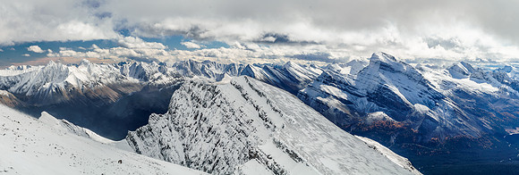 Re-ascending the main summit from the col, looking east and south with Mount Douglas on the right.