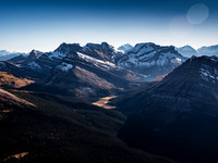 Gorgeous late day lighting on Ptarmigan, Pika and Richardson rising over Merlin Lake.