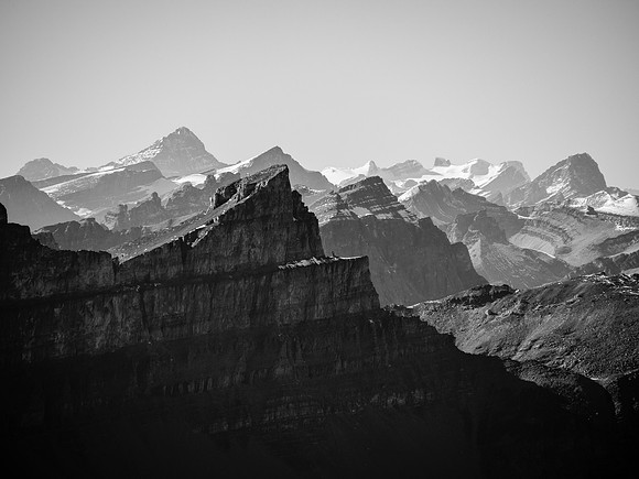 Mount Forbes at left with the Lyells at distant right.