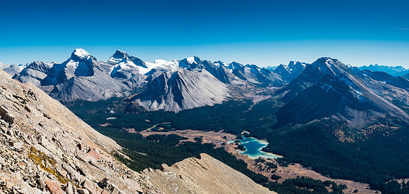 Looking back over the Red Deer Lakes.