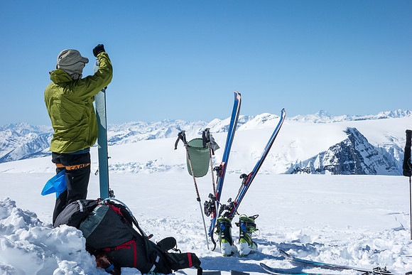 Packing up camp on the Columbia Icefield.