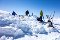 Packing up camp on the Columbia Icefield.