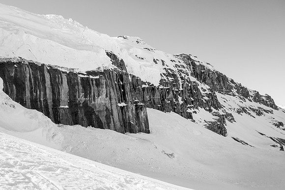 Obvious debris field from the seracs above at upper left.