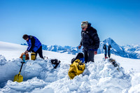 Packing up camp on the Columbia Icefield.