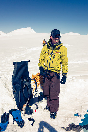 Packing up camp on the Columbia Icefield.