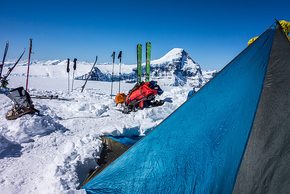 Our shelter with Columbia in the distance.