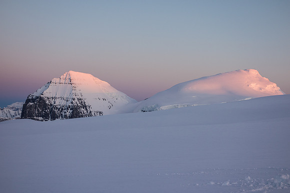 A gorgeous sunrise on South and North Twin.