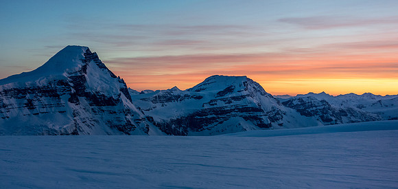 Sunrise on Mount Columbia and King Edward.