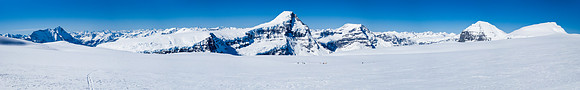 Our tiny camp on the huge icefield.