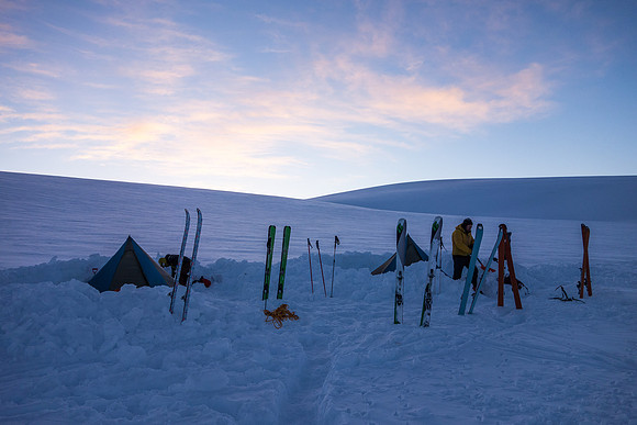 The west side of Kitchener rises right behind our camp - providing easy access to the summit.