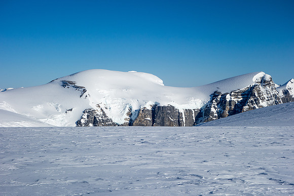 The north side of the Stutfield Peaks have some impressive cliffs.