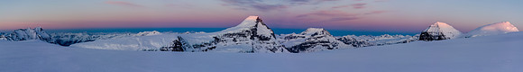 Sunrise on Columbia, King Edward, South and North Twin Peak.