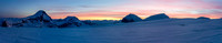 Sunrise on Columbia, King Edward, South and North Twin Peak.