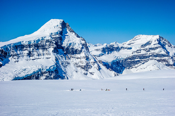 Our tiny camp on the huge icefield.