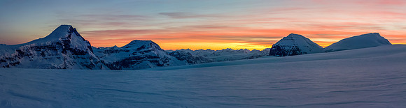 Sunrise on Columbia, King Edward, South and North Twin Peak.