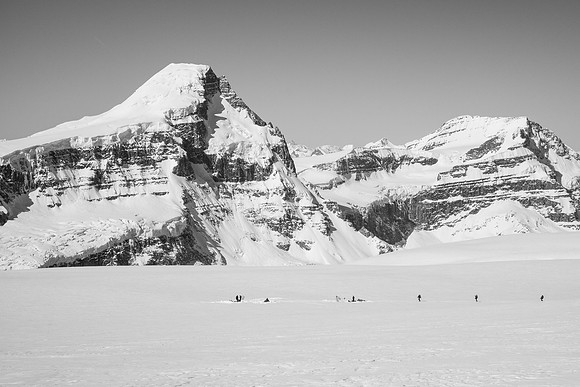 Our tiny camp on the huge icefield.