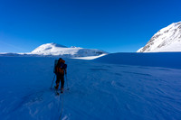 Skiing up the Saskatchewan Glacier.