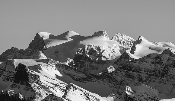 The north face of the Lyells with Farbus at right.