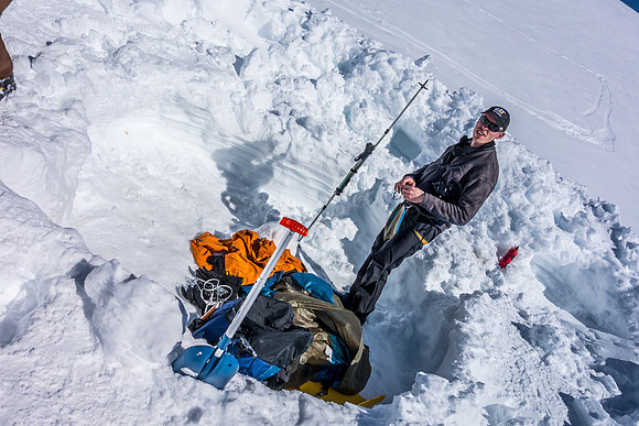 Packing up camp on the Columbia Icefield.