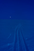 The moon rises as I come up the trench on the way back to camp.