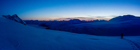 Views back down the Bush River Valley from the top of the trench at sunset.