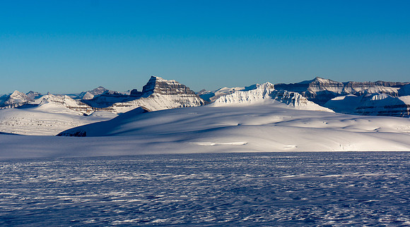 Castleguard in front of Mount Saskatchewan.