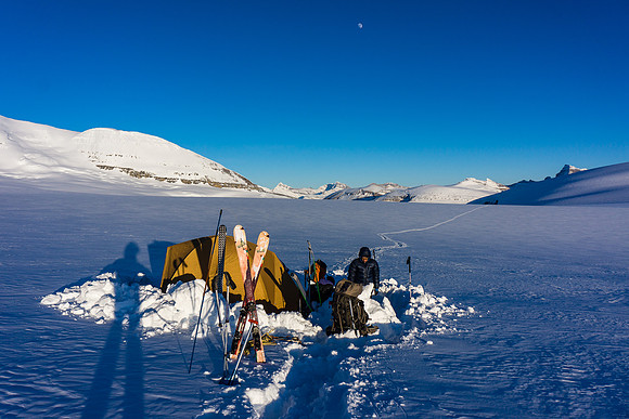 Camp on the Columbia Icefield.