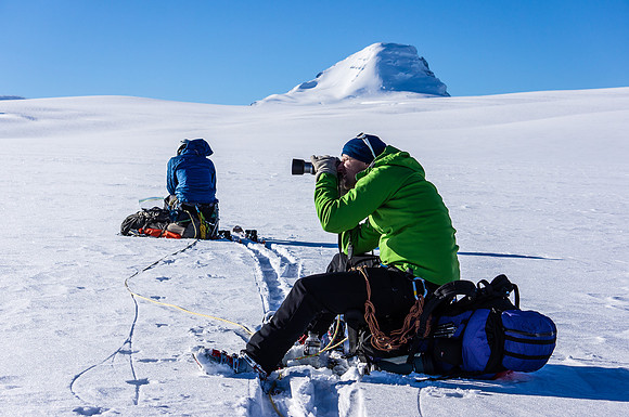 Taking a breather on the Columbia Icefields.