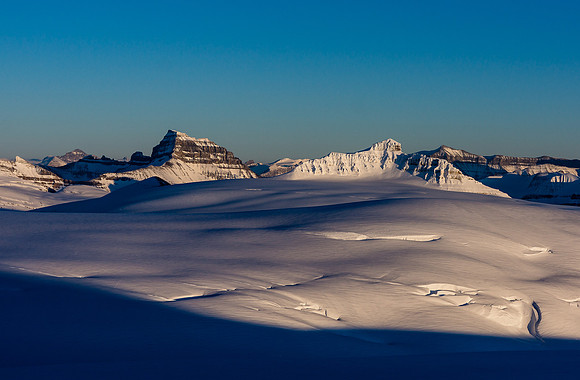 Castleguard in front of Mount Saskatchewan.