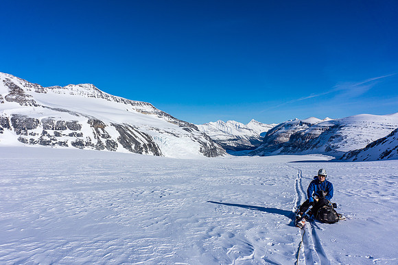 Taking a breather on the Columbia Icefields.