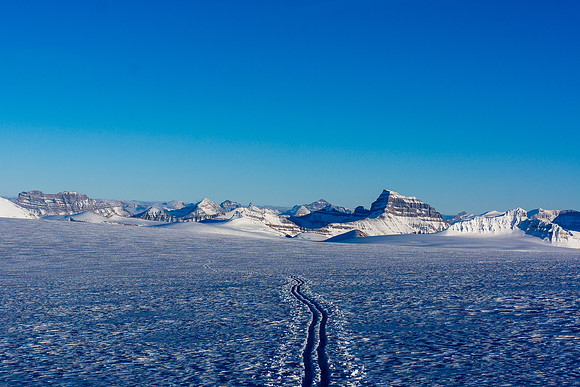 The long ski back to camp.