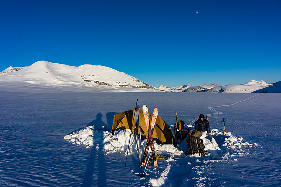 Camp on the Columbia Icefield.