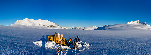 Camp on the Columbia Icefield.
