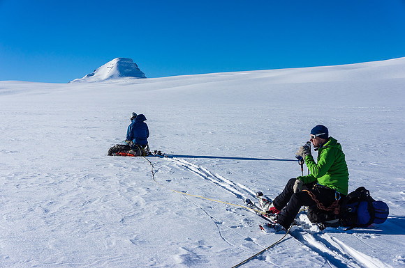Taking a breather on the Columbia Icefields.